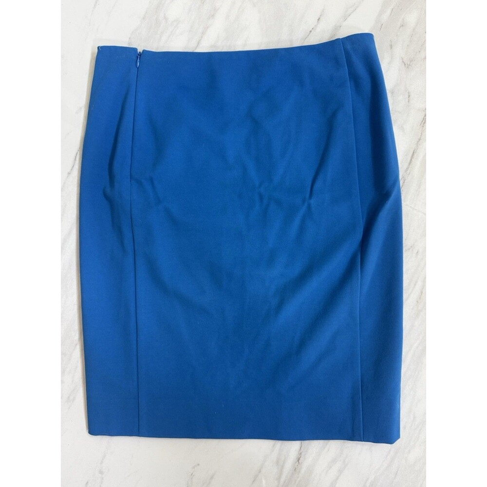 Diane Von Furstenberg Pencil Skirt Womens Size 14 Blue Zip Front Pockets